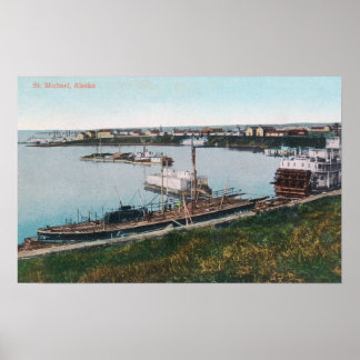 View of Ships in the DockSt. Michael, AK Poster