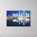 View Of Skyline With Reflection In Water, Miami Canvas Print at Zazzle