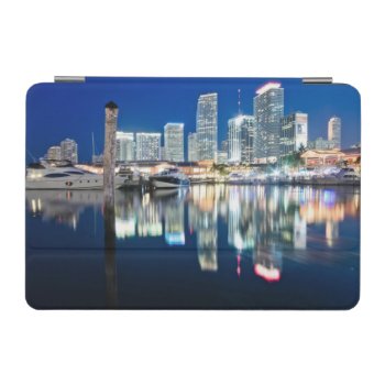 View Of Skyline With Reflection In Water  Miami Ipad Mini Cover by iconicmiami at Zazzle