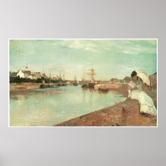 View of Small Harbor of Lorient, Berthe Morisot Poster (Front)