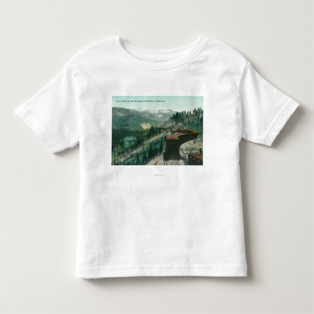 View of Snow Sheds over Train Tracks in Mountain Toddler T-shirt (Front)