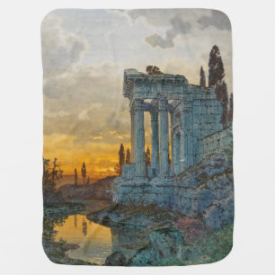 View of Southern Italy with Ancient Roman Ruins Baby Blanket