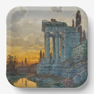 View of Southern Italy with Ancient Roman Ruins Paper Plates