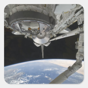 View of Space Shuttle Discovery Square Sticker
