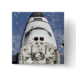 View of space shuttle Endeavour's crew cabin Pinback Button