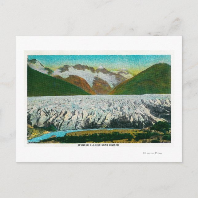 View of Spencer Glacier, Near Seward, Alaska Postcard (Front)