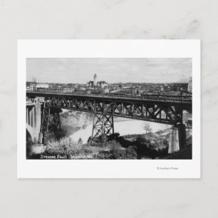 View of Spokane Falls and Bridge Postcard
