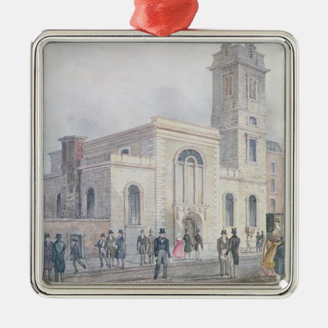 View of St. Bartholomew's Church Metal Ornament (Front)