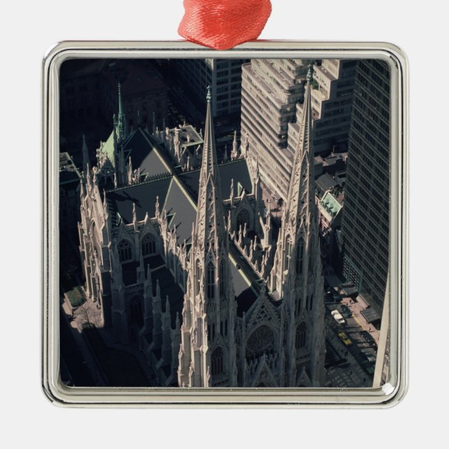 View of St. Patrick's Cathedral Metal Ornament (Front)
