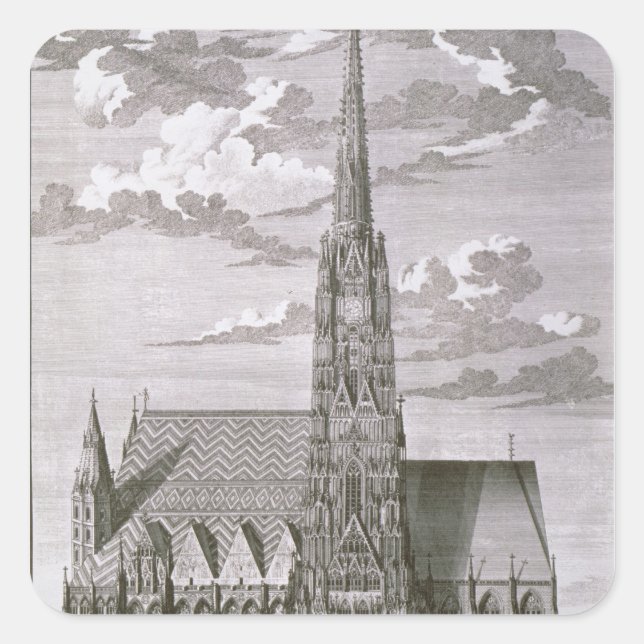 View of St. Stephan's Cathedral Square Sticker (Front)