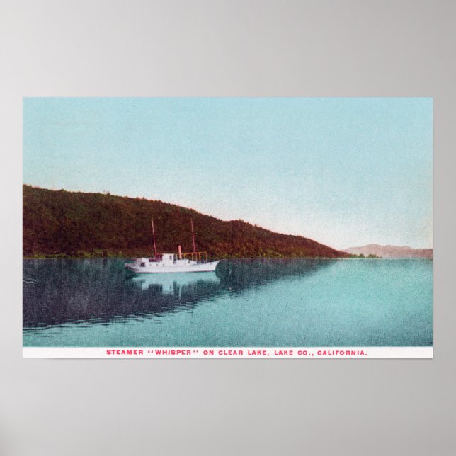 View of Steamer Whisper on the Lake Poster (Front)