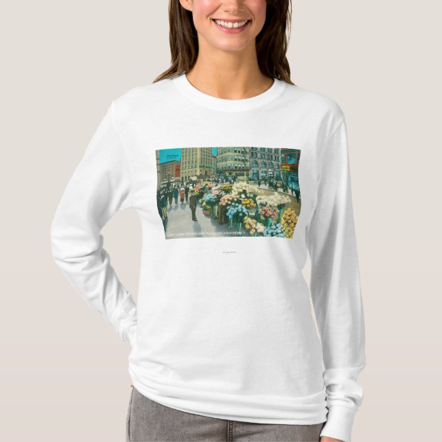View of Street Flower Venders T-Shirt (Front)