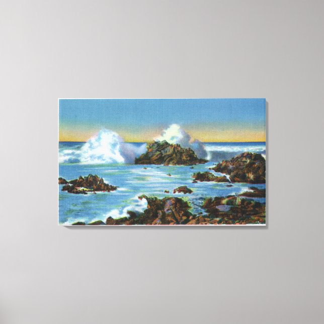 View of Surf Along the Rock Canvas Print (Front)