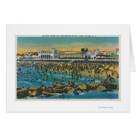 View of Swimmers at the Washington Baths Cards (Front Horizontal)