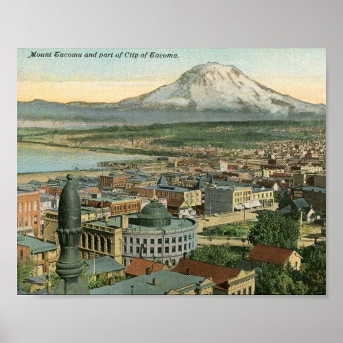 View of Tacoma Washington 1911 Vintage Poster
