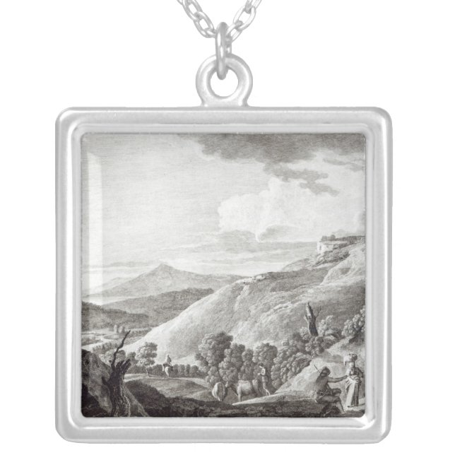 View of Tarquinia and Corneto Silver Plated Necklace (Front)