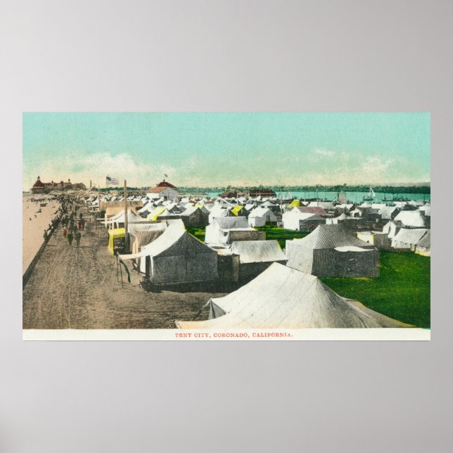 View of Tent CityCoronado, CA Poster (Front)