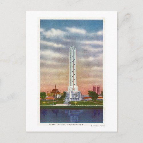 View of Texacos Giant Thermometer Postcard