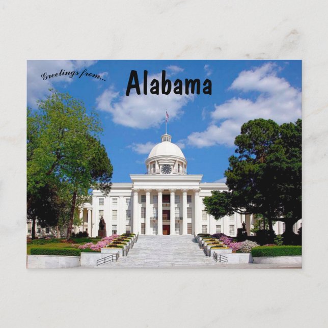 View of the Alabama State Capitol in Montgomery Postcard (Front)