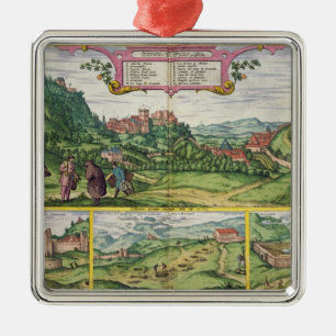 View of the Alhambra, from 'Civitates Orbis Terrar Metal Ornament