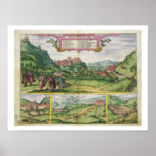 View of the Alhambra, from 'Civitates Orbis Terrar Poster