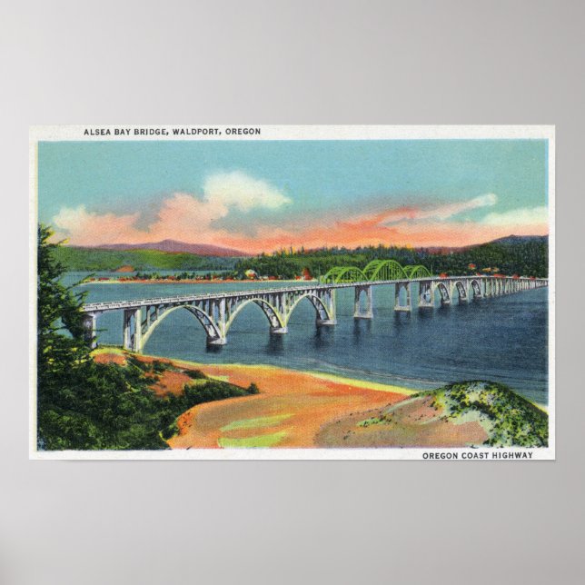 View of the Alsea Bay Bridge Poster (Front)