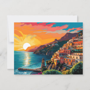 View of the Amalfi coast Italy Postcard
