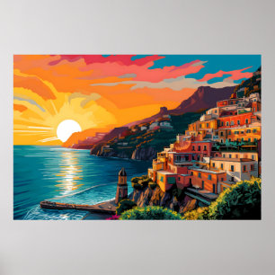 View of the Amalfi coast Italy Poster