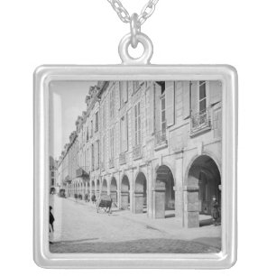 View of the arcade of Place des Vosges Silver Plated Necklace