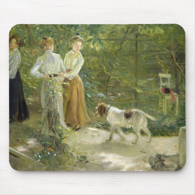 View of the artist's garden with his daughters mouse pad (Front)