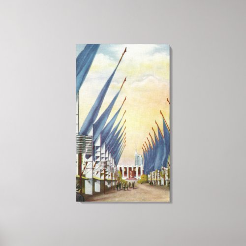 View of the Avenue of Flags 1934 Worlds Fair Canvas Print