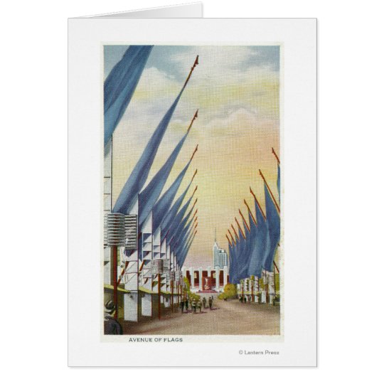 View of the Avenue of Flags, 1934 World's Fair Card