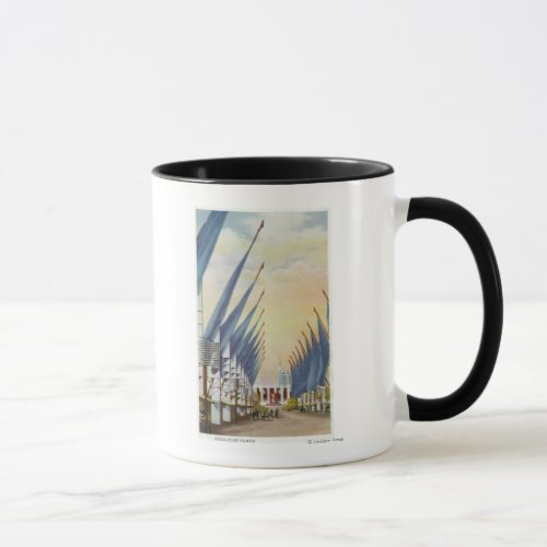 View of the Avenue of Flags 1934 Worlds Fair Mug