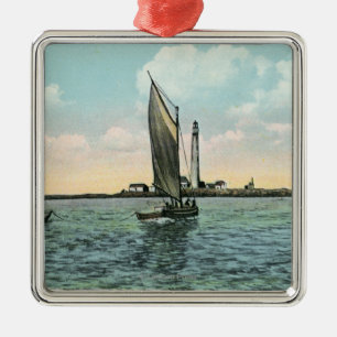 View of the Boon Island Lighthouse off York Metal Ornament