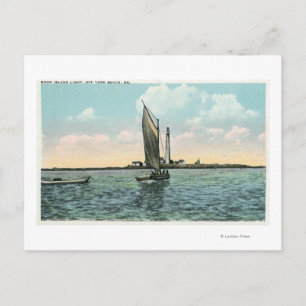 View of the Boon Island Lighthouse off York Postcard