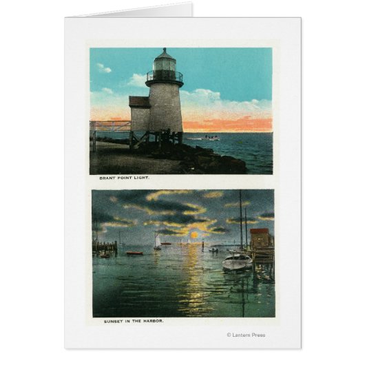 View of the Brant Point Lighthouse Cards (Front)