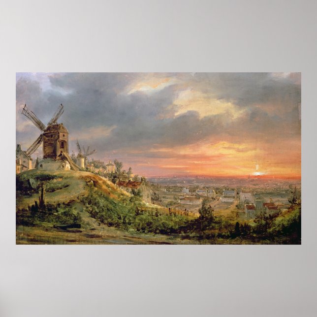 View of the Butte Montmartre, c.1830 Poster (Front)