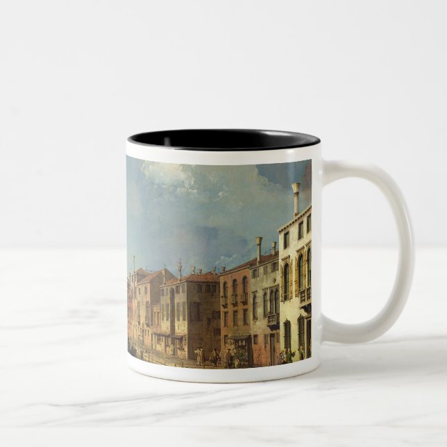 View of the Canal of Santa Chiara, Venice Two-Tone Coffee Mug (Right)