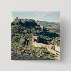 View of the castle, 8th-12th century pinback button