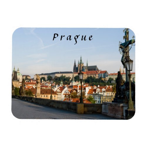 View of the Castle from Charles bridge in Prague Magnet