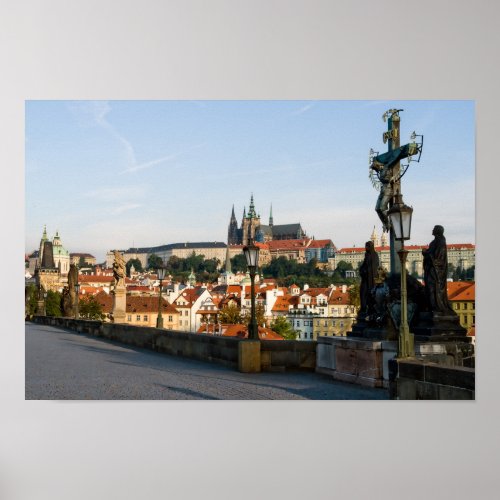 View of the Castle from Charles bridge in Prague Poster
