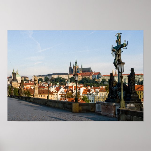 View of the Castle from Charles bridge in Prague Poster (Front)