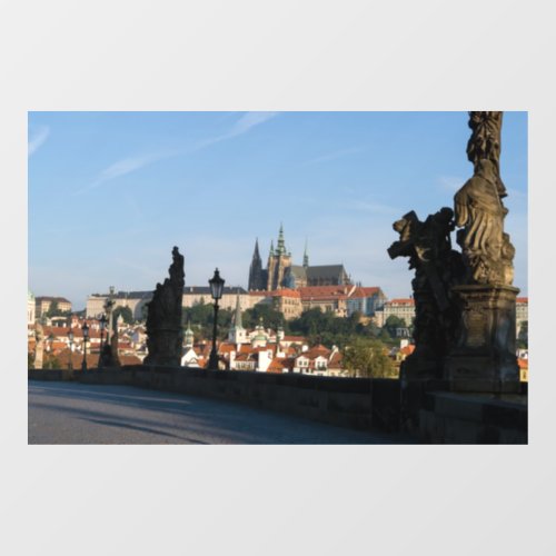 View of the Castle from Charles bridge in Prague Window Cling
