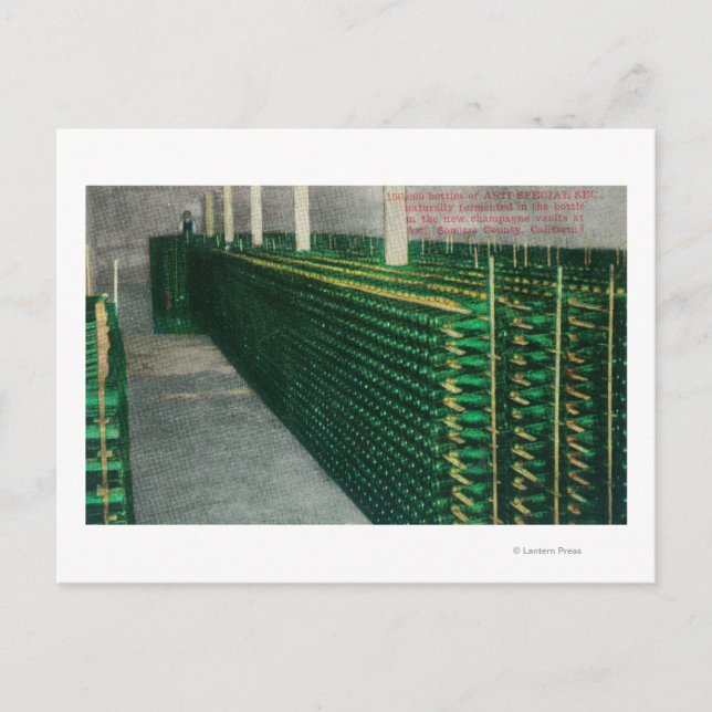 View of the Champagne VaultsAsti, CA Postcard (Front)