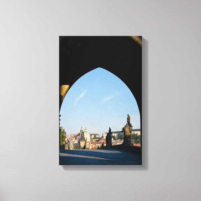 View of the Charles bridge in Prague Canvas Print (Front)