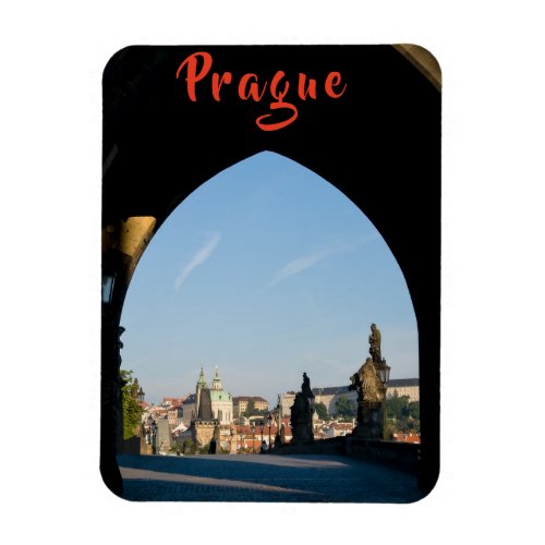 View of the Charles bridge in Prague _ Czech R Magnet