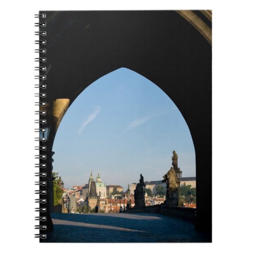 View of the Charles bridge in Prague Notebook