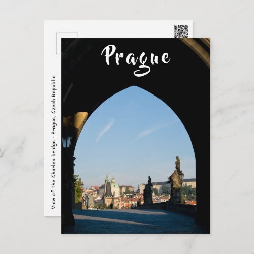 View of the Charles bridge in Prague Postcard