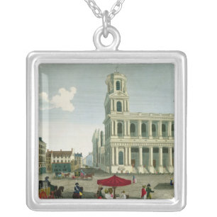 View of the Church of Saint-Sulpice Silver Plated Necklace