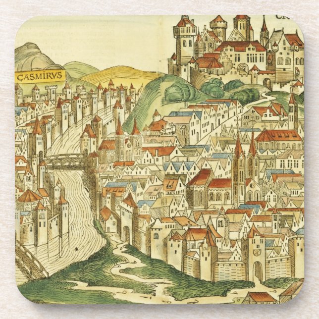 View of the city of Cracow (Kracow), from the Nure Beverage Coaster (Front)